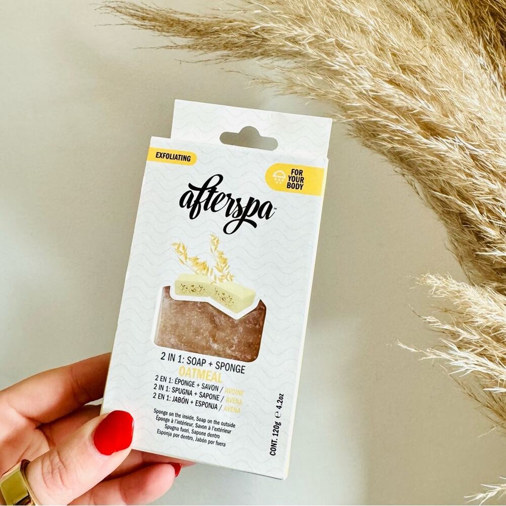 NEW SEPHORA AfterSpa Bath & Shower Soap Sponge Oatmeal Exfoliating Scrub Bar